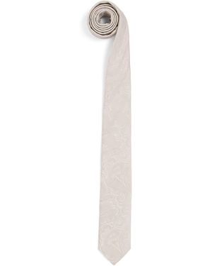 BOSS Silk-Blend Paisley Tie - White