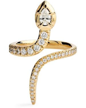 Jacquie Aiche And Diamond Sophia Snake Ring - Metallic