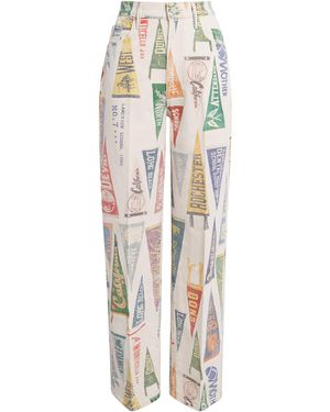 Mother Printed Maven Sneak High-Rise Jeans - Metallic
