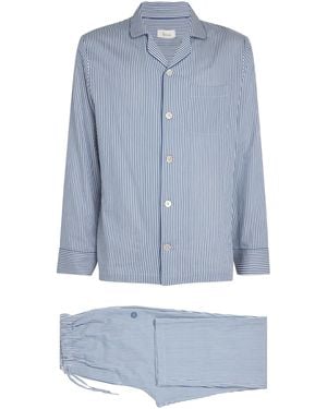 Harrods Cotton Striped Pyjama Set - Blue