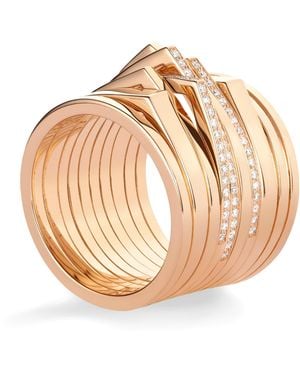 Repossi And Diamond Antifer 10-Band Ring - Metallic
