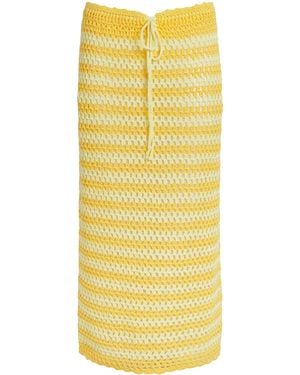Jonathan Simkhai Crochet Stripe Welles Midi Skirt - Yellow