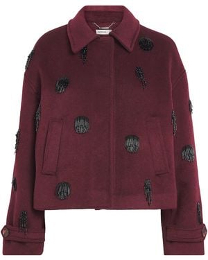Jonathan Simkhai Wool-Blend Embellished Katya Jacket - Purple