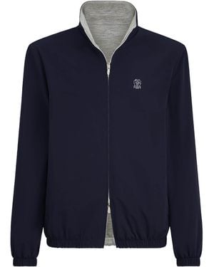 Brunello Cucinelli Reversible Logo Jacket - Blue