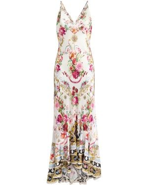 CAMILLA Silk Printed Slip Dress - White