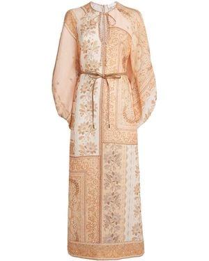 Zimmermann Linen Bandana Tunic Midi Dress - Natural