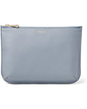 Aspinal of London Large Leather Ella Pouch - Blue