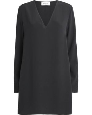 Matteau Silk Long-Sleeve Mini Dress - Black