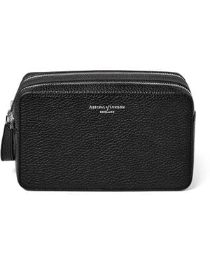 Aspinal of London Leather Mount Street Toiletries Bag - Black
