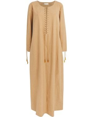 Tory Burch Linen-Blend Kaftan - Natural