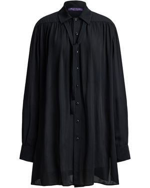 Ralph Lauren Satin Karmen Oversized Shirt - Black