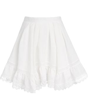 Claudie Pierlot Lace-Trim Mini Skirt - White