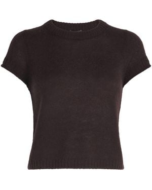 ME+EM Wool-Cashmere-Silk Knitted T-Shirt - Black