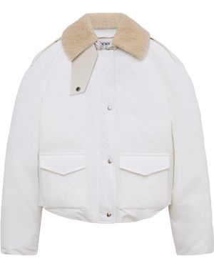 Loewe Shearling-Collar Field Jacket - White