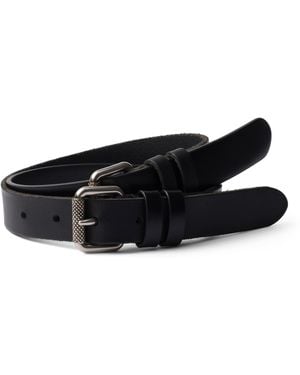 Prada Leather Double-Buckle Belt - Black
