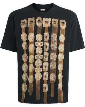 Kapital Cotton Curtain Concho T-Shirt - Black