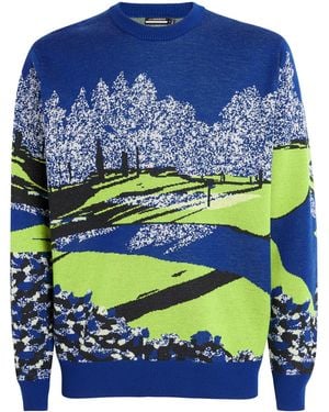 J.Lindeberg Merino Wool Alexander Jacquard Sweater - Blue