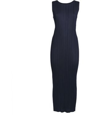 Pleats Please Issey Miyake New Colourful Basics Midi Dress - Blue
