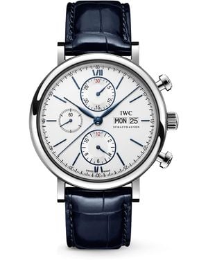 IWC Schaffhausen Stainless Steel Portofino Chronograph Watch - Blue