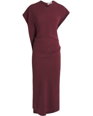 Victoria Beckham Satin Asymmetric Victoria Midi Dress - Purple