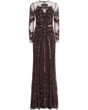 Zuhair Murad Embellished Open-Back Gown - Brown
