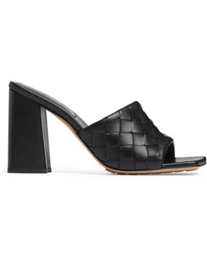 Bottega Veneta Lambskin Parco Heeled Mules 90 - Black