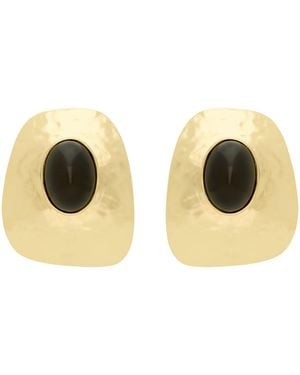Saint Laurent Cabochon Clip-On Earrings - Metallic