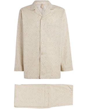 Skims Cotton Poplin Paisley Pyjama Set - White