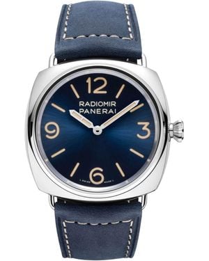 Panerai Steel Radiomir Tre Giorni Watch - Blue