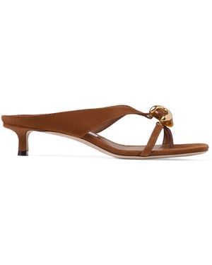 Jimmy Choo Emeristone 35 Suede Heeled Mules - Brown