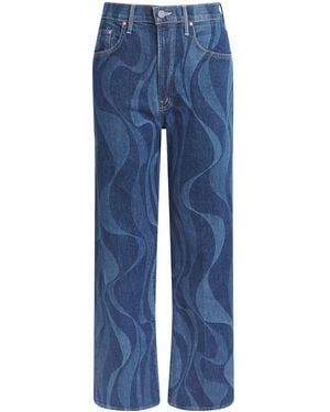 Mother The Lasso Sneak Barrel-Leg Jeans - Blue