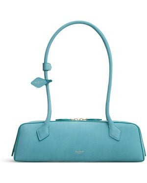 Alaïa Medium Nubuck Le Teckel Shoulder Bag - Blue