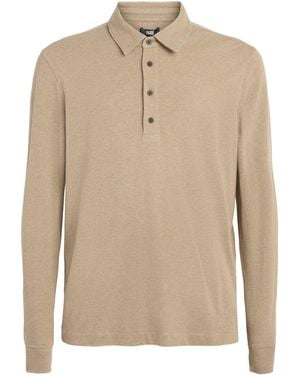 PAIGE Cotton Ballard Long-Sleeve Polo Shirt - Natural