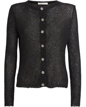 Alessandra Rich Knitted Sequin Cardigan - Black