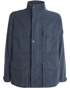 Stone Island Linen-Blend Ghost Field Jacket - Blue