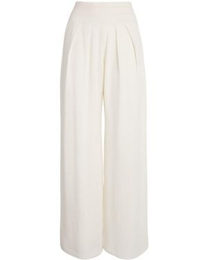Molli Virgin Wool Wide-Leg Trousers - White