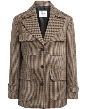 ME+EM Wool-Blend Houndstooth Jacket - Brown