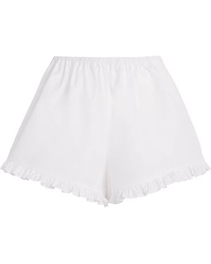 Hunza G Cotton Frill Shorts - White