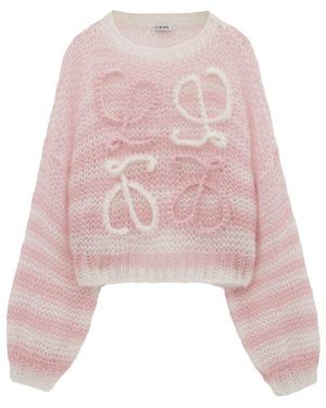 Loewe Mohair-Blend Anagram Jumper - Pink