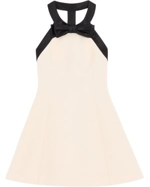 Valentino Wool-Silk Crepe Halterneck Mini Dress - Natural
