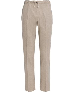 FIORONI CASHMERE Wool-Cashmere Drawstring Straight Trousers - White