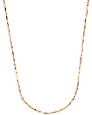 Suzanne Kalan And Diamond Thin Block Chain Necklace - Metallic
