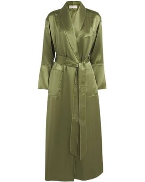 Olivia Von Halle Silk Embellished Ramadan Robe - Green