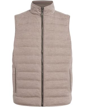 FIORONI CASHMERE Cashmere-Down Reversible Gilet - Brown