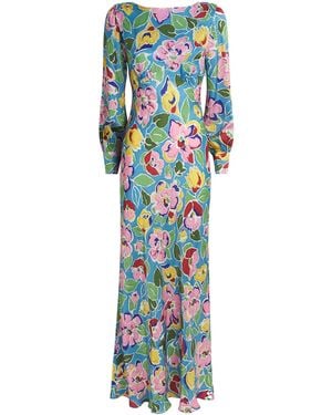 RIXO London Floral Marni Midi Dress - Blue