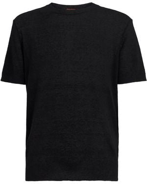 Barena Linen-Cotton T-Shirt - Black