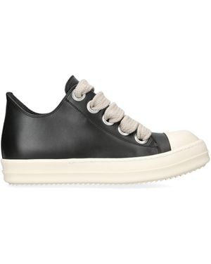 Rick Owens Jumbo-Lace Leather Low-Top Trainers - Black