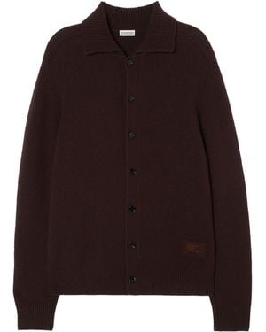 Burberry Cashmere-Blend Embroidered Cardigan - Brown