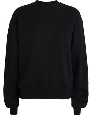 Skims Cotton-Blend Fleece Classic Sweatshirt - Black