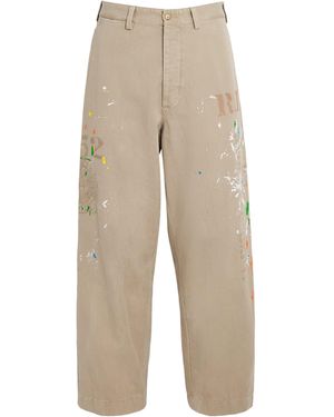 Polo Ralph Lauren Paint Splatter Wide-Leg Trousers - Natural